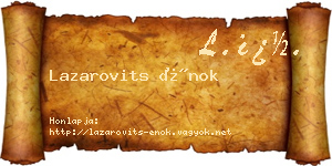 Lazarovits Énok névjegykártya